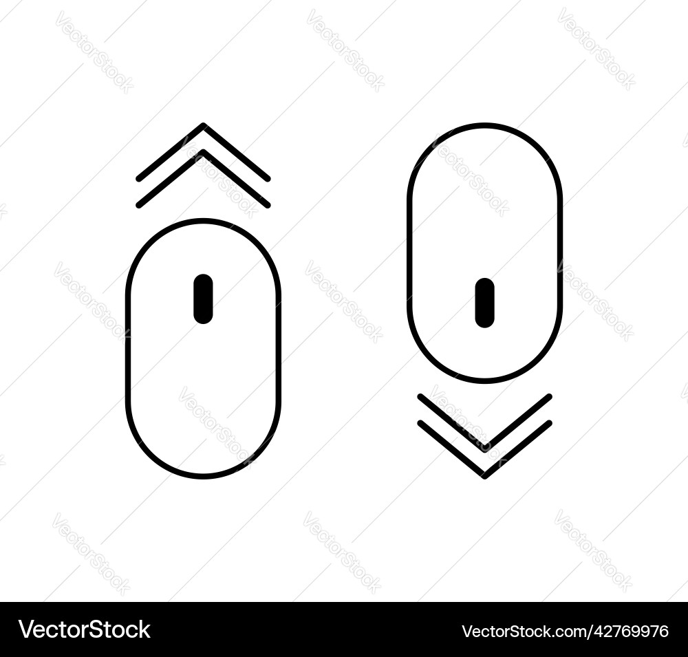 Mouse down and up scroll with arrow Vector Image