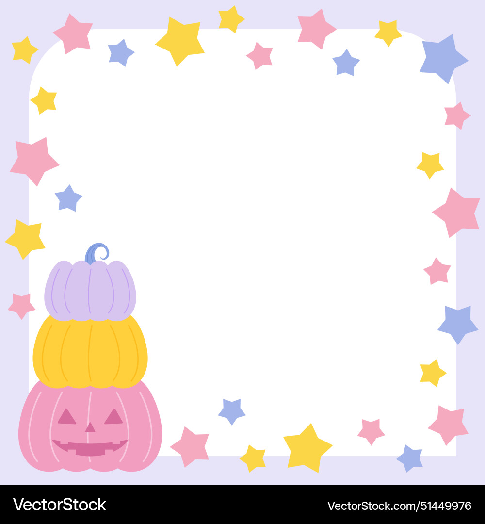Pink pumpkin frame 1 Royalty Free Vector Image