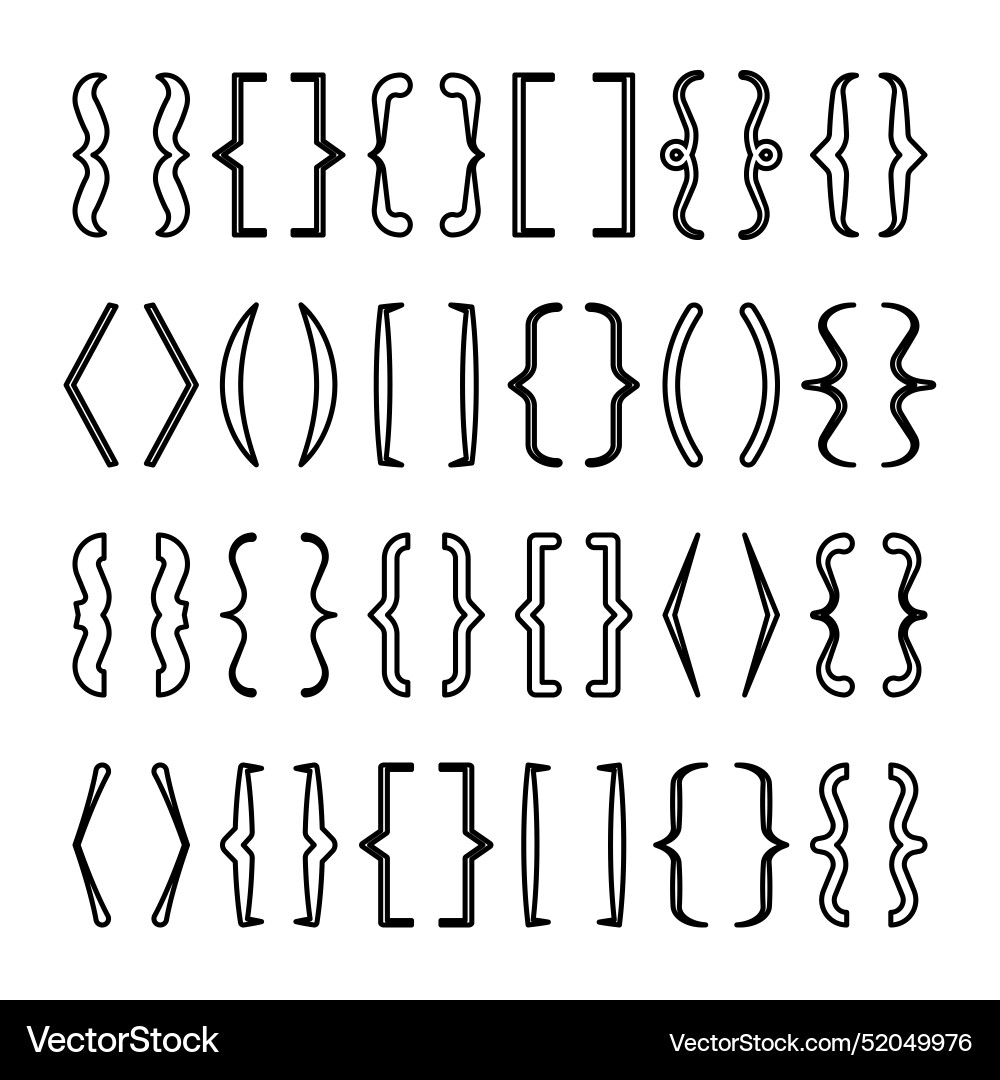 Text brackets collection black quotation box Text brackets collection black quotation box vector image