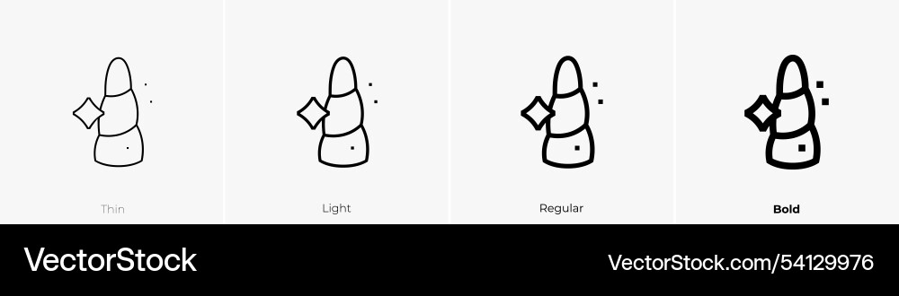 Unicorn icon thin light regular and bold style Vector Image