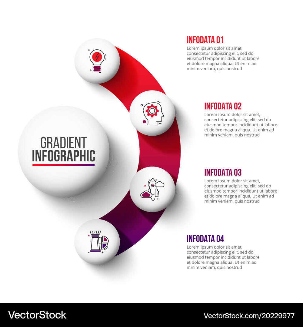 Abstract gradient diagram with 4 steps Vector Image