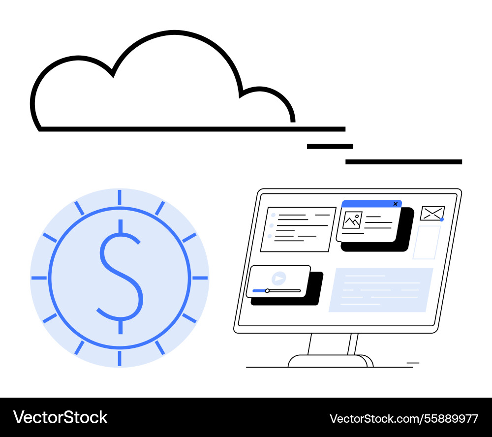 Cloud computing with digital financial management Cloud computing with digital financial management vector image