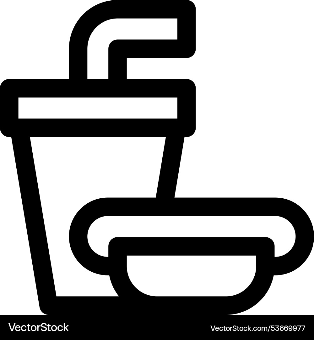 Fast food icon thin linear style design isolated vector image