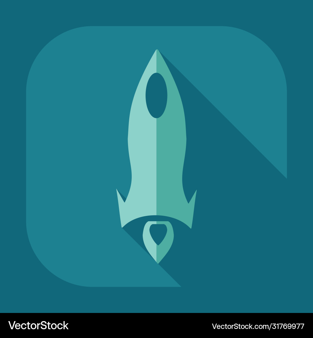 Flat modern design with shadow icon rocket Vector Image