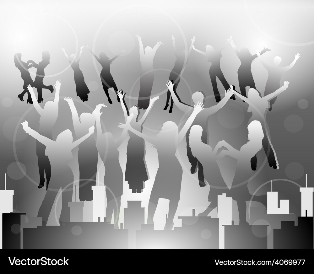 Happy people silhouettes Vector Image