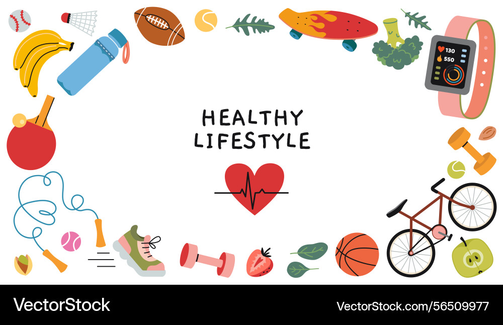 Horizontal frame with circular composition vector image