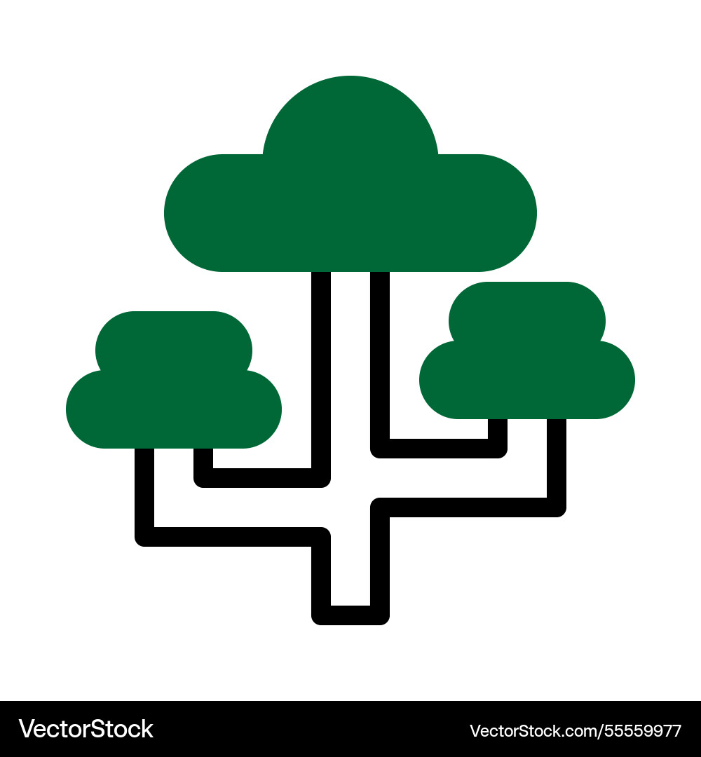 Network tree connection and interconnectivity Vector Image