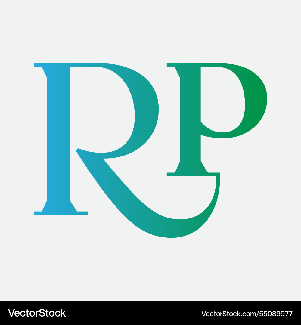 Rp symbol initial letter design monogram abstract Vector Image