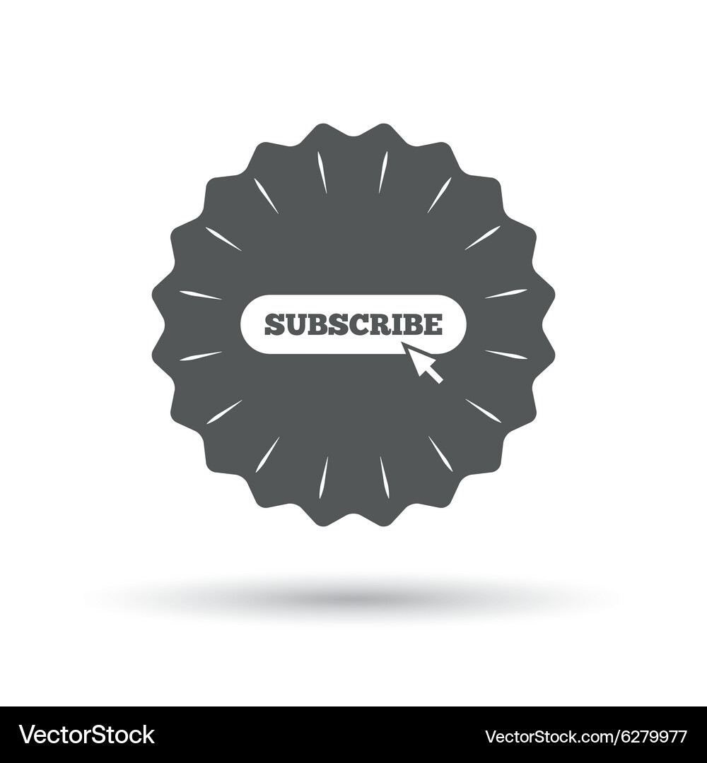 Subscribe with cursor pointer icon membership Vector Image