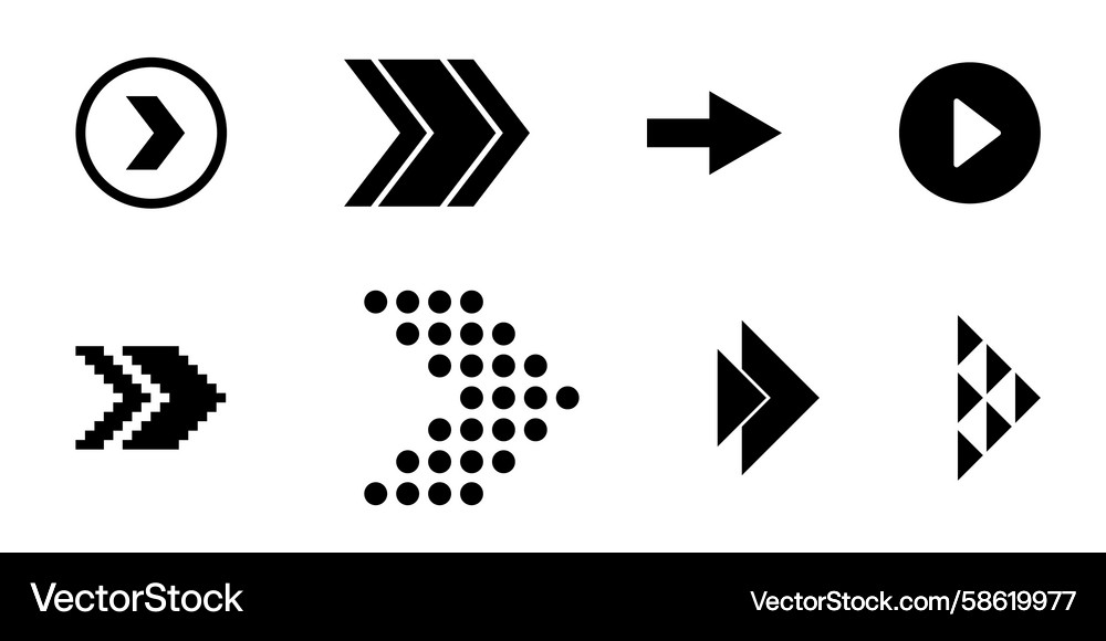 Swipe arrow icons set for scroll right left Swipe arrow icons set for scroll right left Vector Image