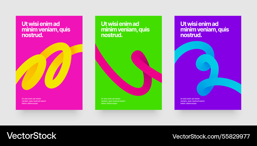 Template with colorful gradient squiggles shapes Vector Image