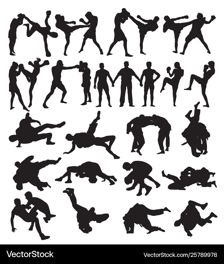 Boxing Silhouettes - Action & Sport Vector Image