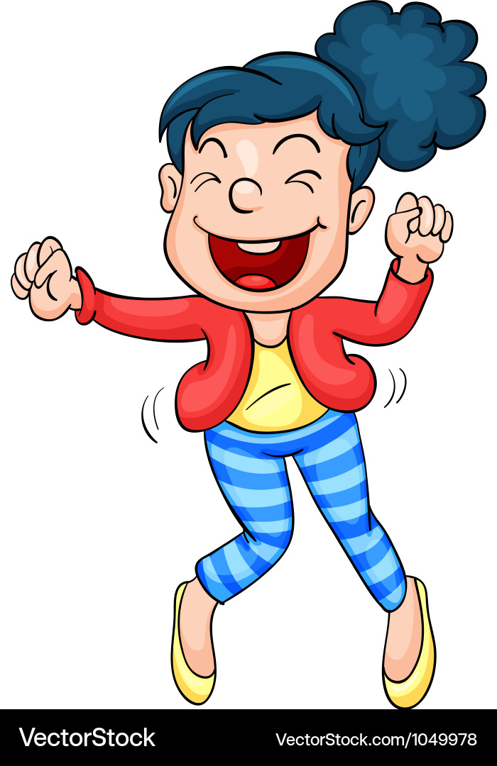 Cheerful Girl Dancing Vector Image