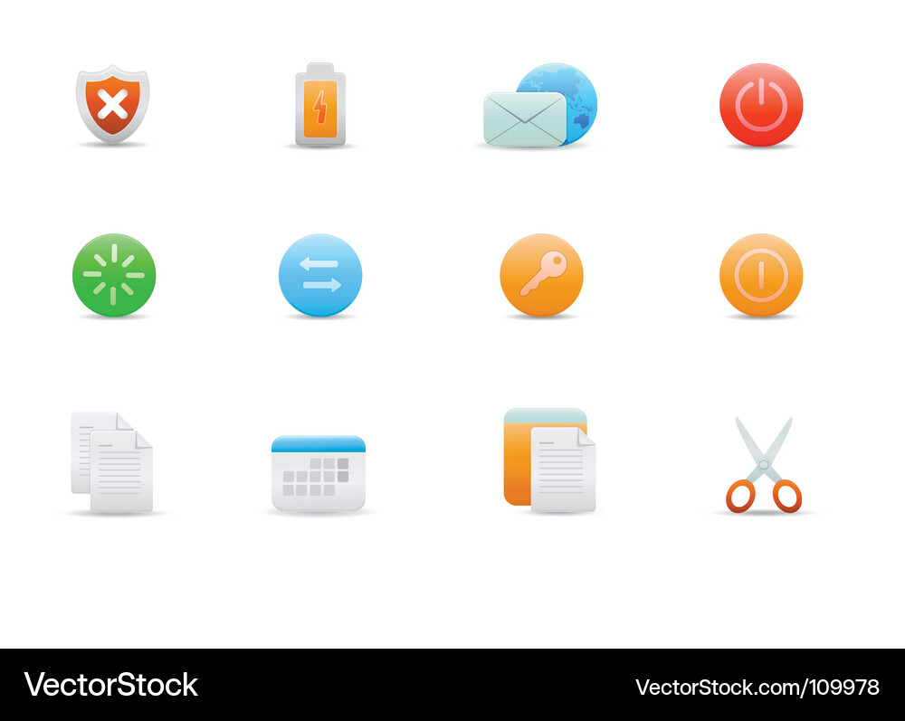 Computer Function Icons Vector Image