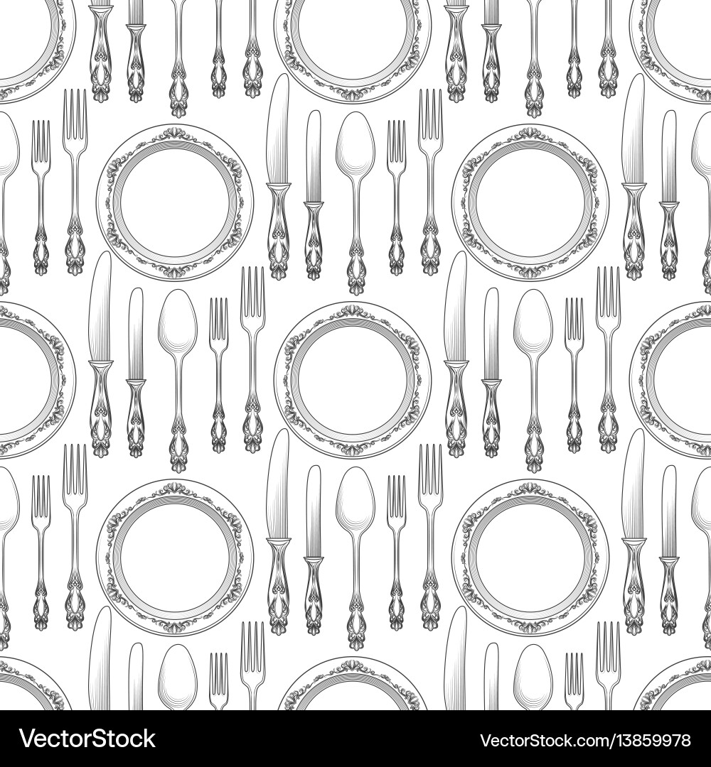 Elegant Table Setting Pattern vector image