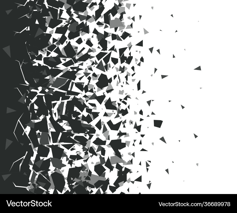 Exploded Shatter Black Pieces Royalty Free Vector Image