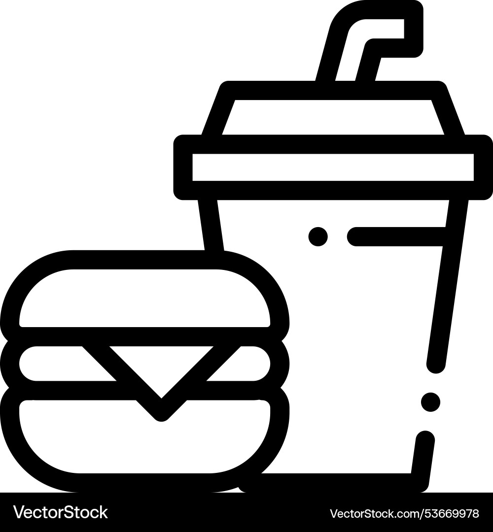 Fast food icon thin linear style design isolated Fast food icon thin linear style design isolated vector image