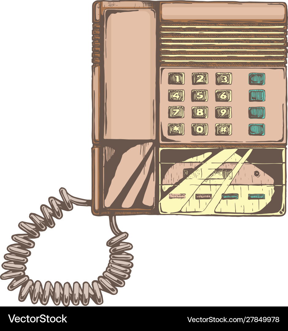Push-button phone with answering machine Push-button phone with answering machine vector image