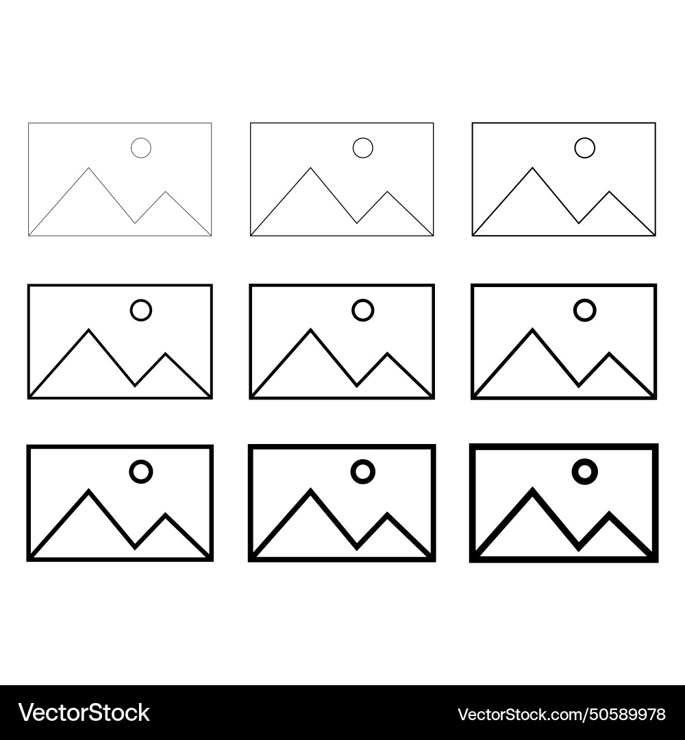 Set of no image symbol missing available icon Vector Image