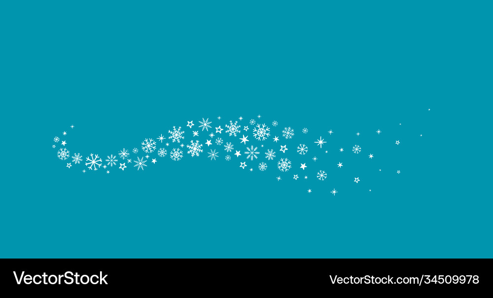 Winter wave with snowflakes icons on blue Vector Image