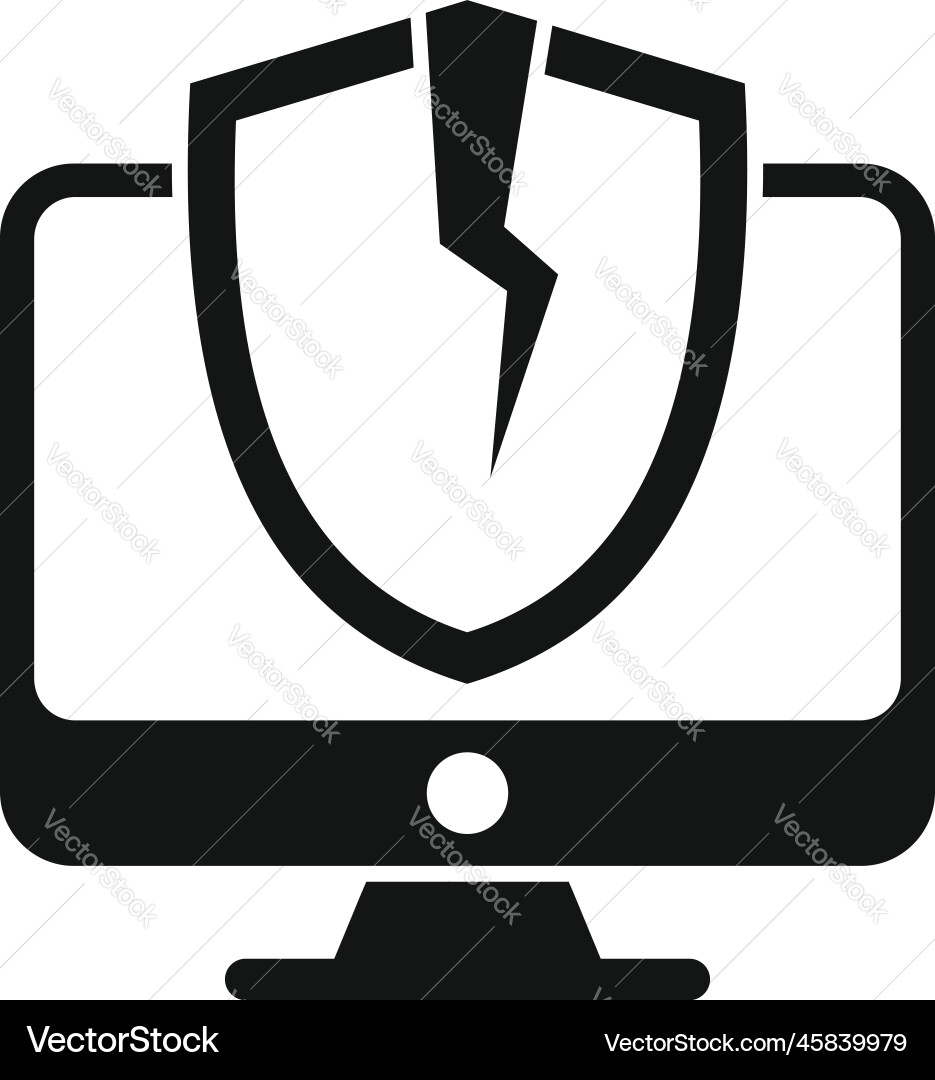 Computer error icon simple security threat Computer error icon simple security threat vector image