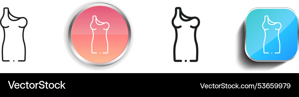 Dress icon thin linear regular and button style Dress icon thin linear regular and button style vector image