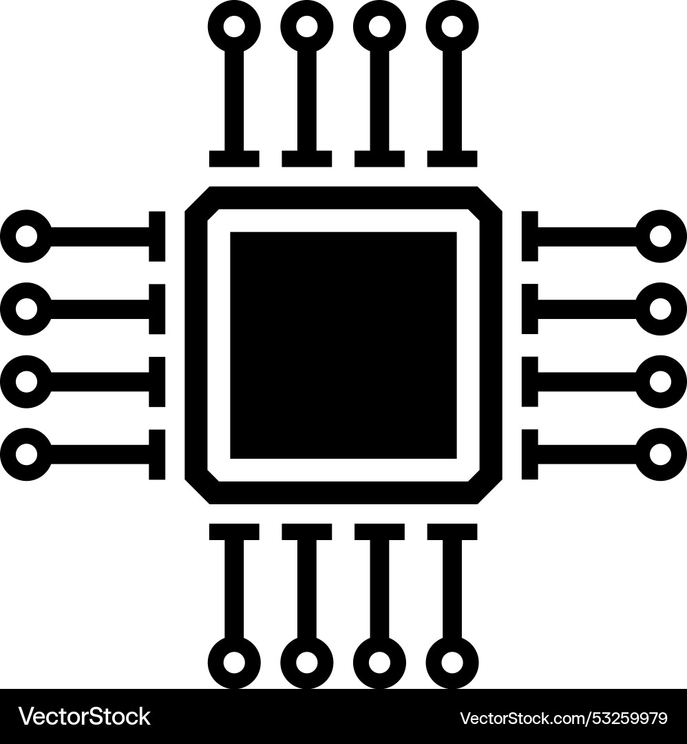Microprocessor icon design Microprocessor icon design vector image