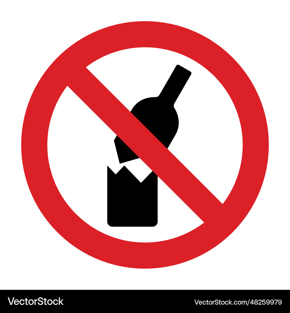 No glass or bottles allowed in this area forbid No glass or bottles allowed in this area forbid vector image