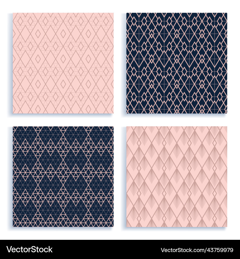 Seamless pattern in art deco style set of four vector image