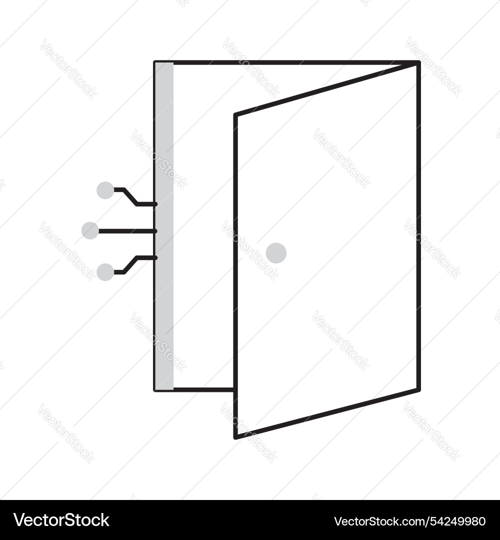 Ai enabled access gateway door icon design secure vector image