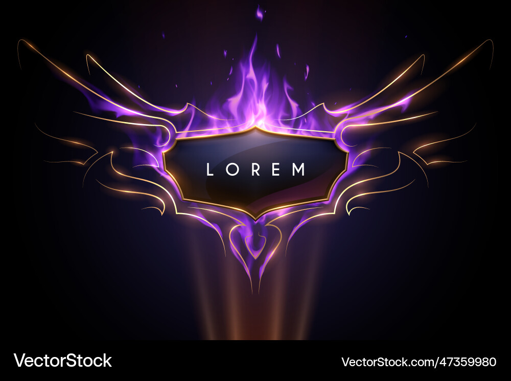 Badge template with flame and lines Badge template with flame and lines vector image