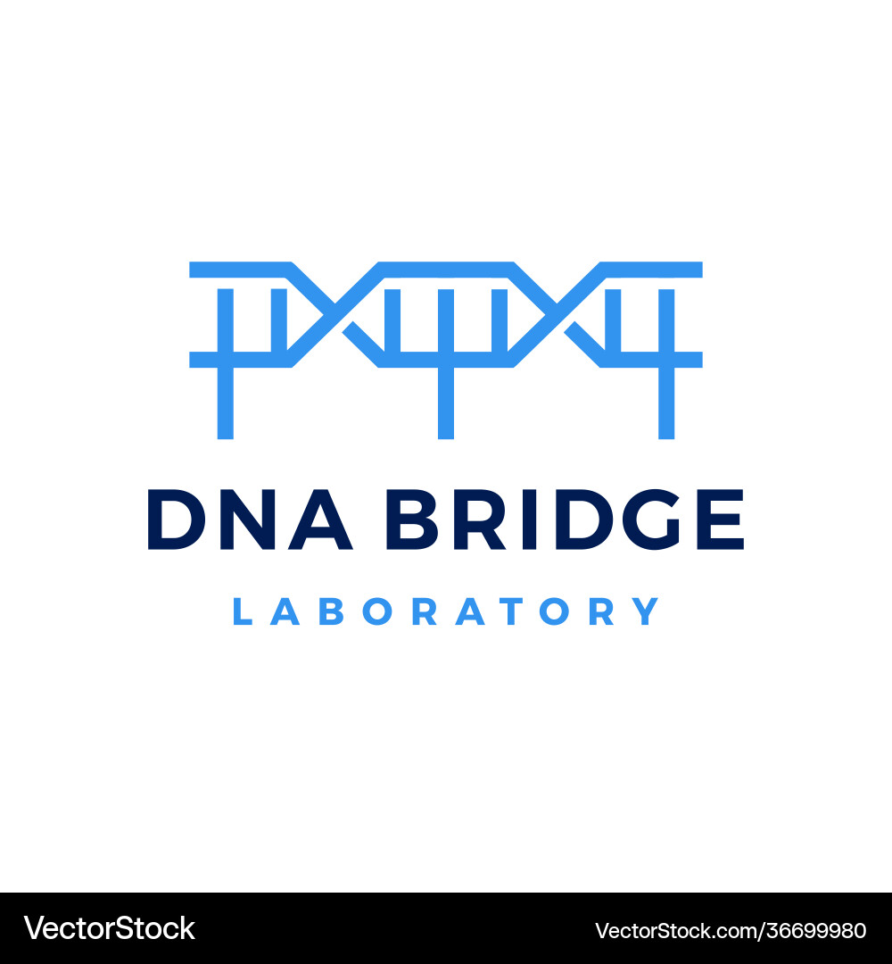 Dna bridge strain helix genetic laboratory logo Dna bridge strain helix genetic laboratory logo vector image
