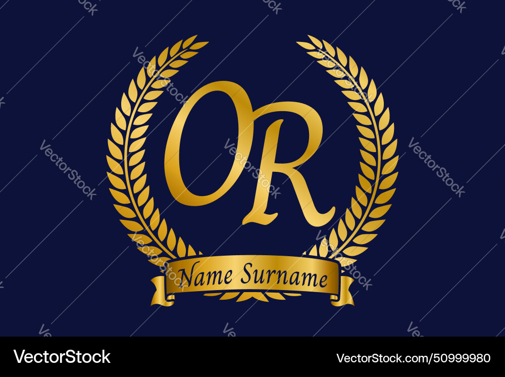 Initial letter o and r or monogram logo design Initial letter o and r or monogram logo design vector image