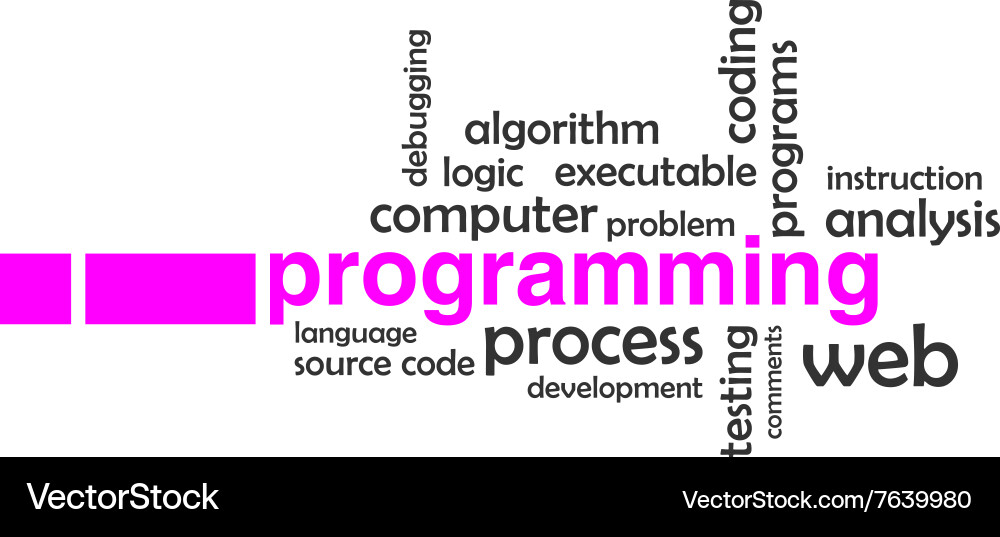 Programming Word Cloud Vector Image