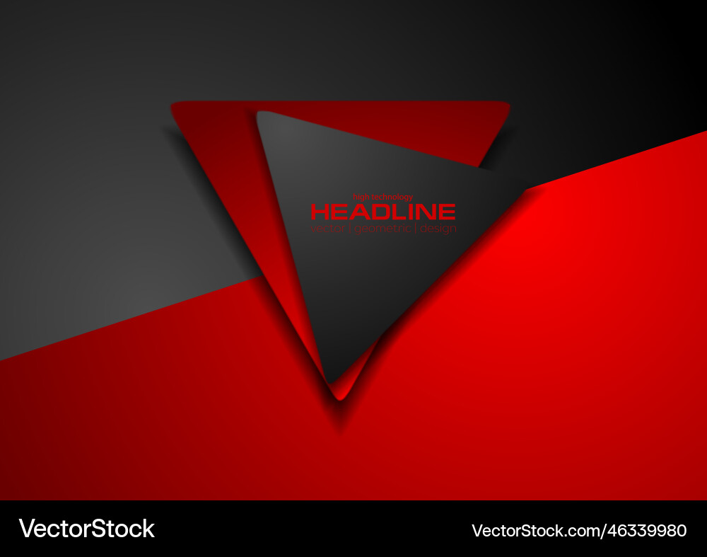 Red & Black Tech Geometric Background vector image