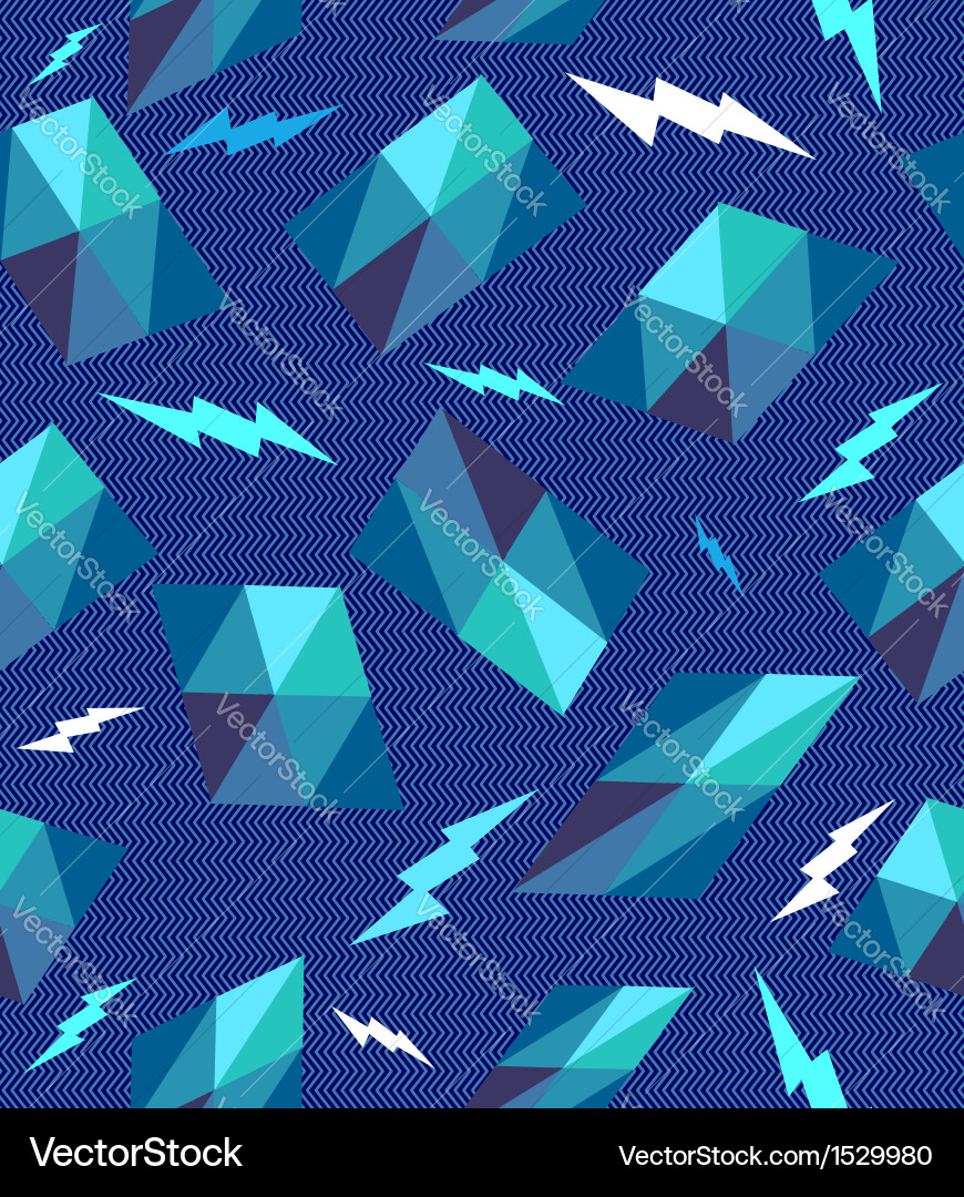 Retro Geometric Lightning Pattern Vector Image