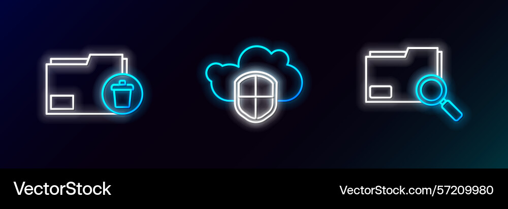 Set line search concept with folder delete vector image