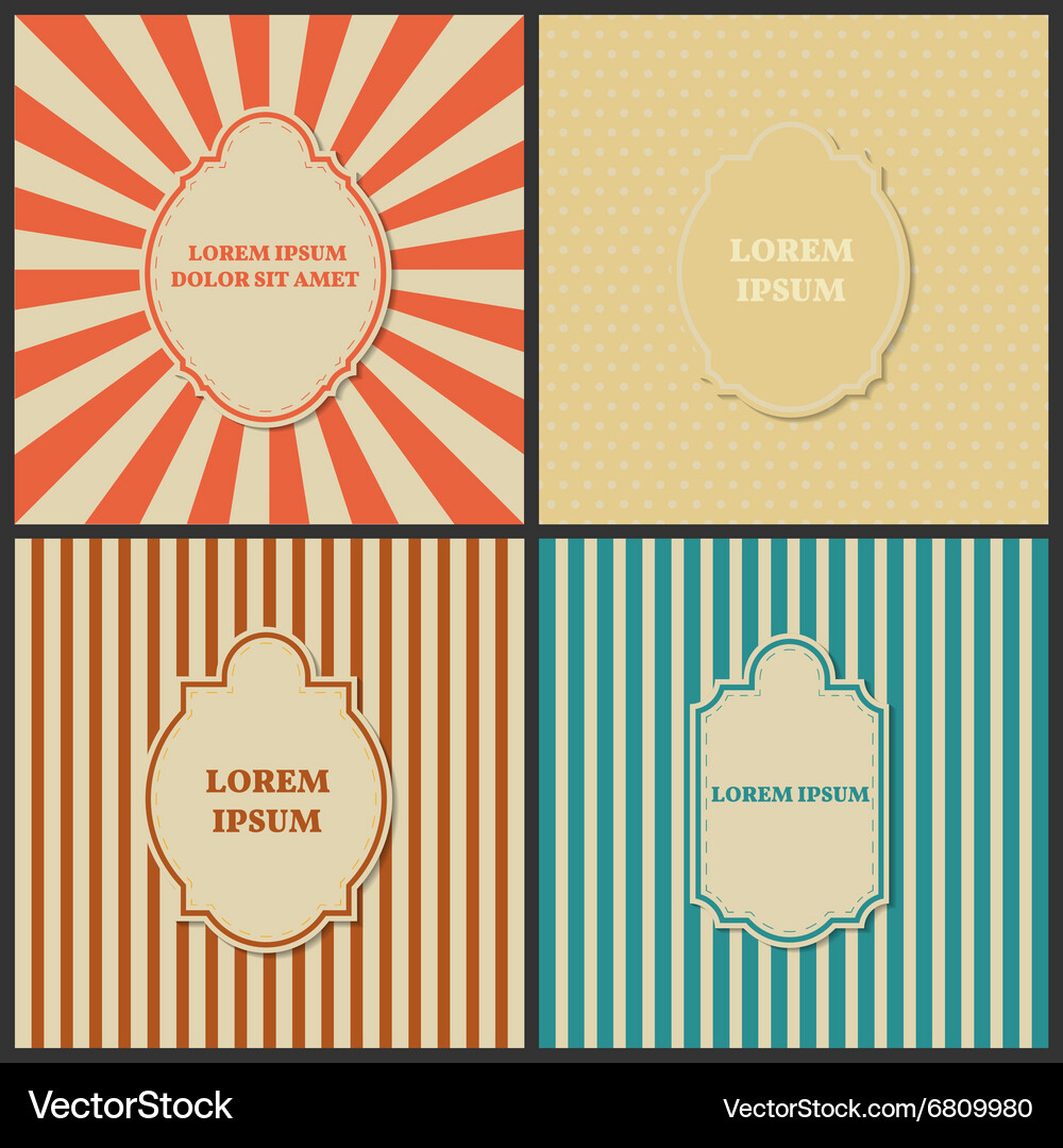 Set of backgrounds with frame Vector Image