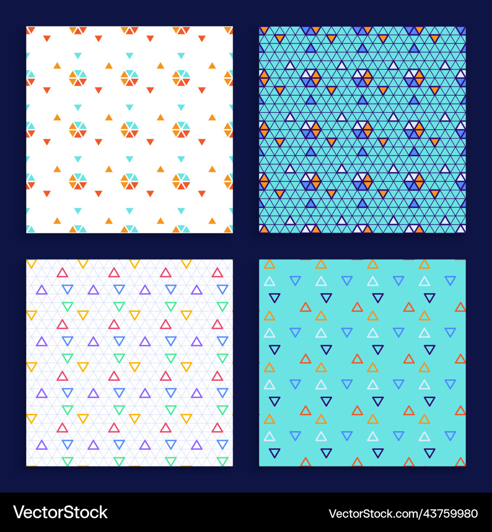 Triangle seamless background set vector image
