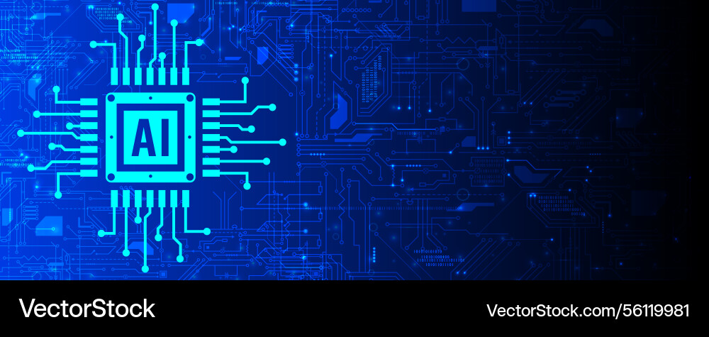 Artificial intelligence and network concept Artificial intelligence and network concept vector image