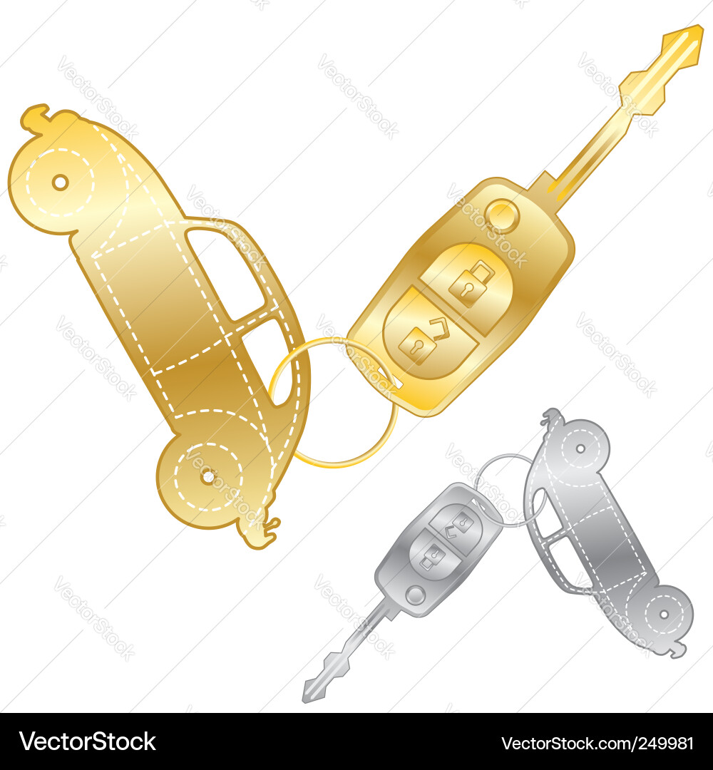 Car Key Silhouette Vector Image