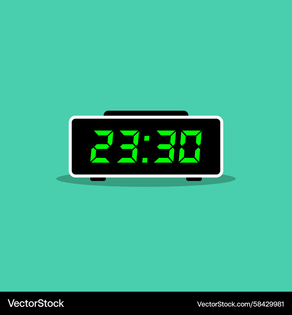 Digital Clock Icon - Modern Time Display Vector Image