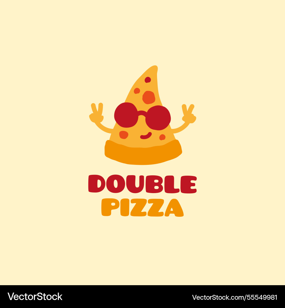 Double pizza logo Double pizza logo vector image