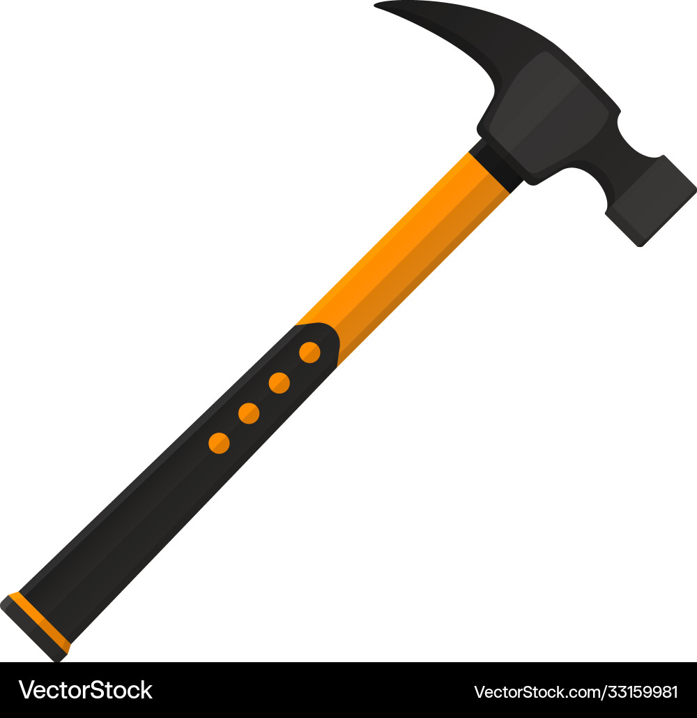 Hammer im flachen Design isoliert weißen Hintergrund Hammer im flachen Design isoliert weißen Hintergrund vektorbild