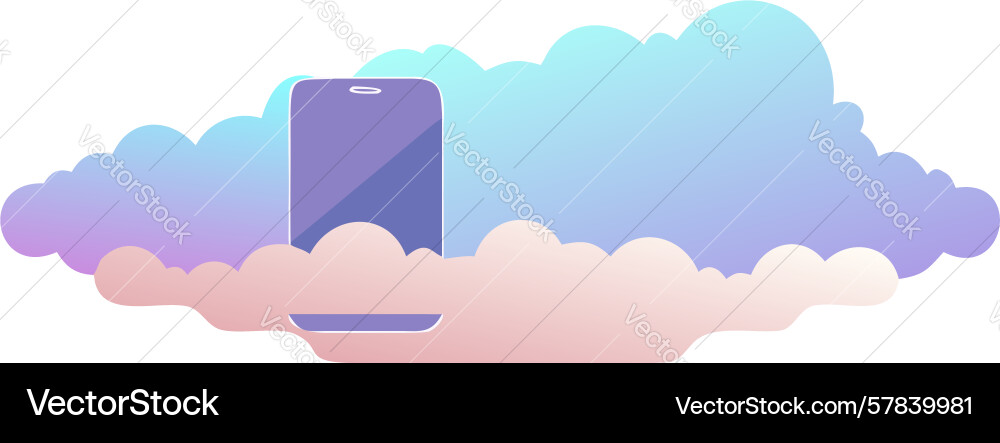 Smartphone and cloud mobile computing design Vector Image
