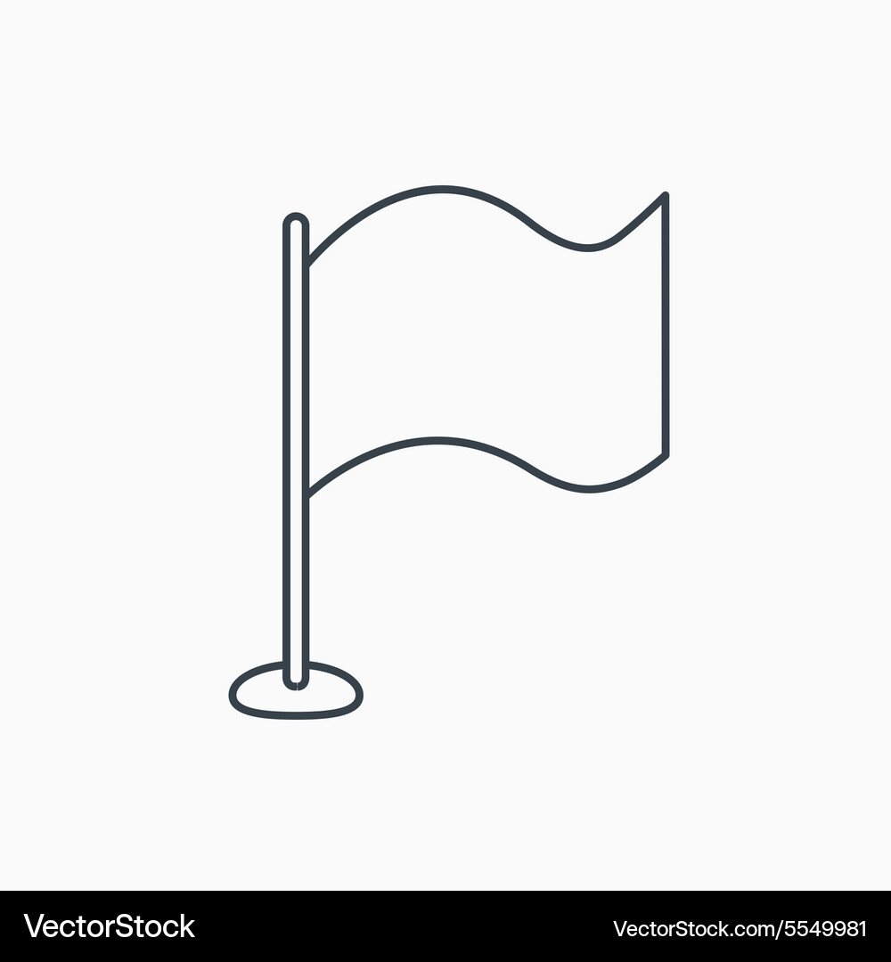 Waving flag icon location pointer sign Vector Image