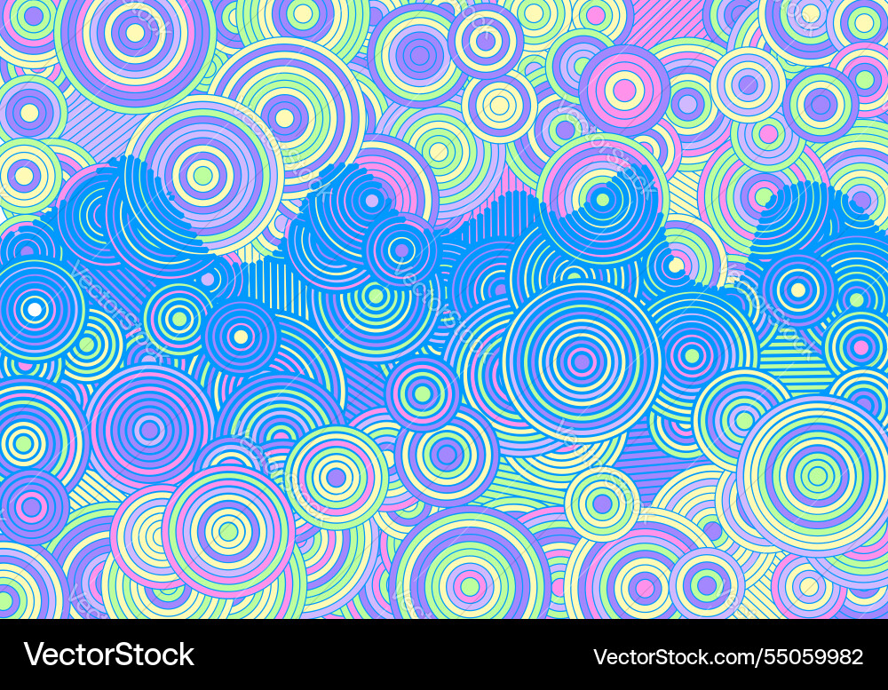 Abstract psychedelic background with circles Abstract psychedelic background with circles Vector Image