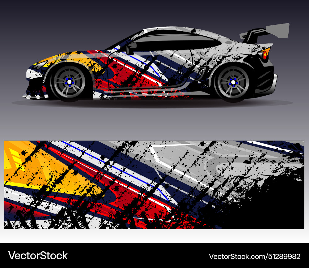 Abstract Racing Car Wrap vector image