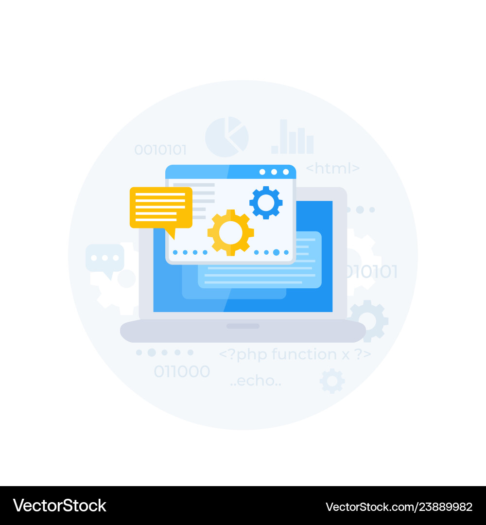Coding software development app integration Coding software development app integration vector image
