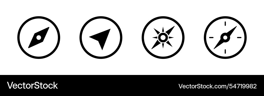 Compass icon in line navigation vector image